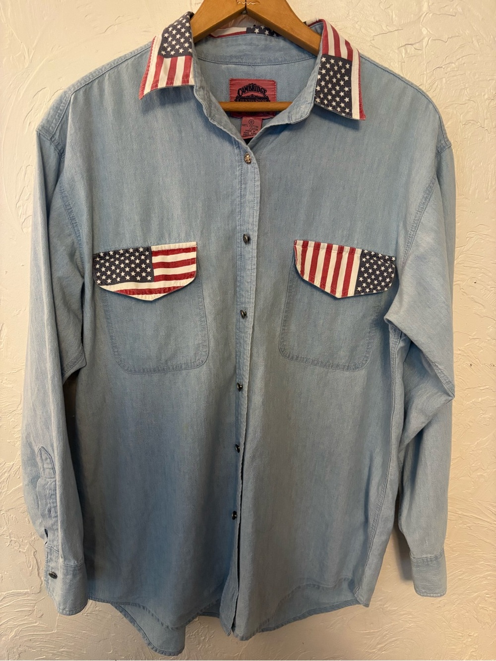 Very Rare American Flag Indian Denim Shirt